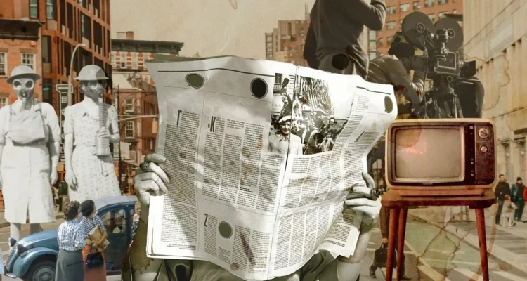 Evolution of Advertising - Vintage Media Collage